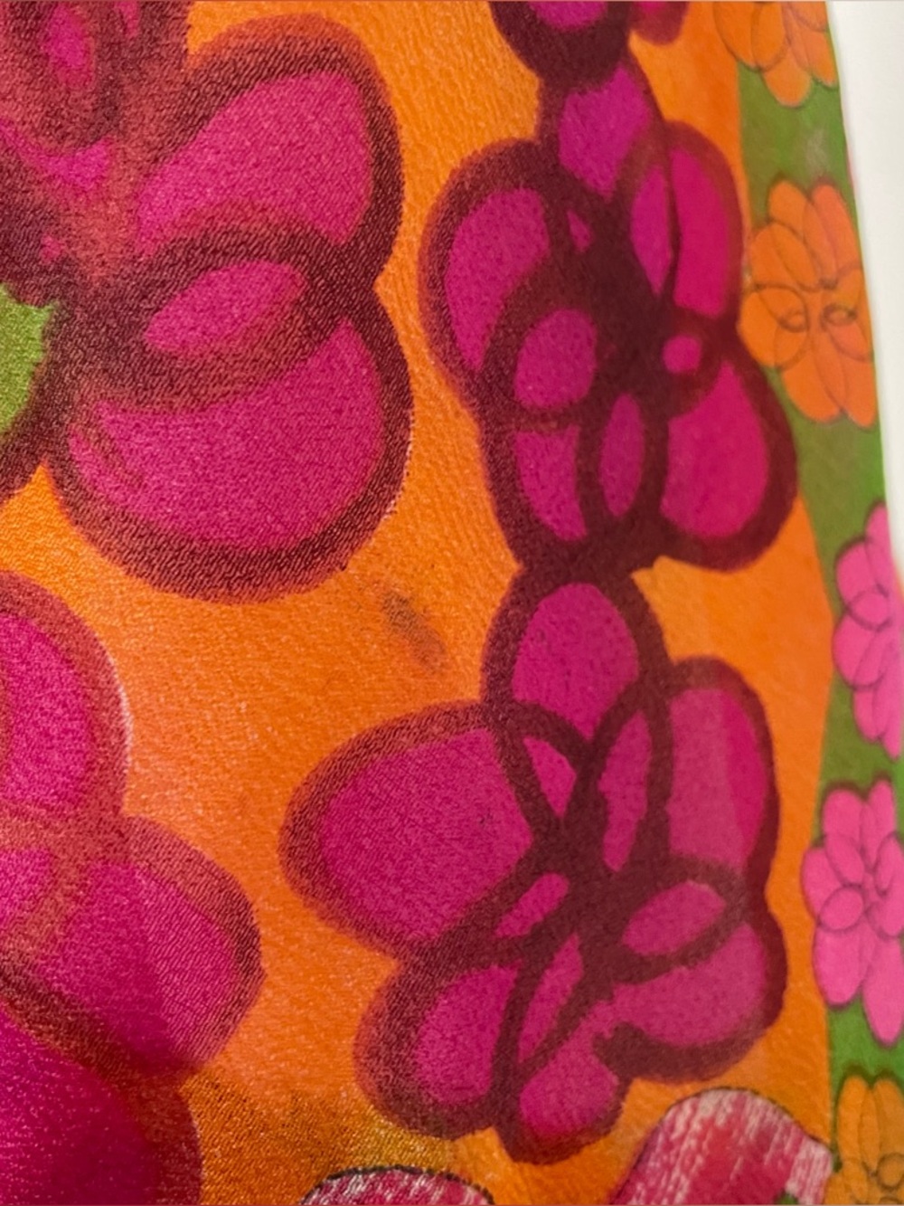 Vintage 60s flower power psychedelic A-Line sweep dress size S/M chiffon halter - Picture 10 of 16